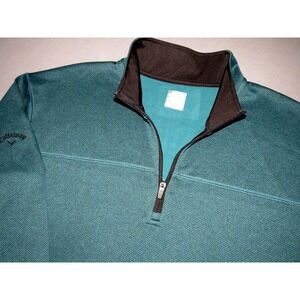 CALLAWAY 100% Polyester Green Pull Over 1/4 Zip Athletic Golf Jacket Men's XXL